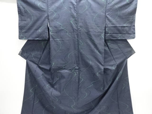 JAPANESE KIMONO / DORO OSHIMA TSUMUGI (5 maruki) / WOVEN STREAM WATER